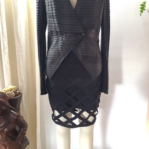 Bebe cage bandage skirt- black